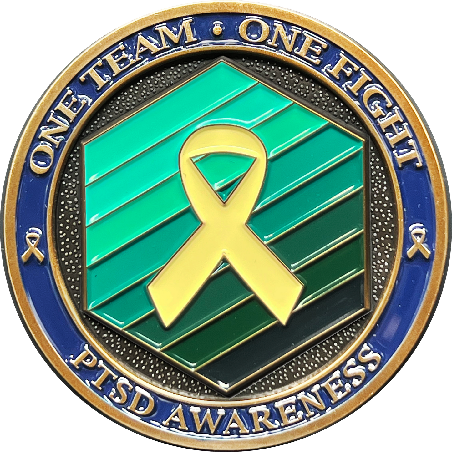 EL11-004 PTSD Awareness Challenge Coin Police Fire 911 Dispatcher EMT Military Border Patrol