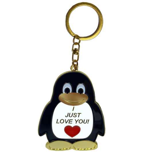 CL2-04 Penguin "I Just Love You" challenge coin keychain