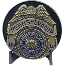 BL11-001 PSP Pennsylvania State Police Trooper Saint Michael Patron Saint Challenge Coin ST. MICHAEL