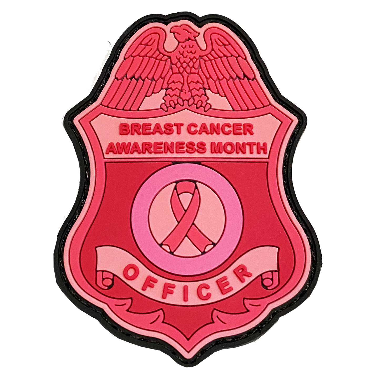BL17-017 Pink Breast Cancer Awareness PVC Patch with Hook and Loop (CBP shape) Field Ops, Border Patrol, AMO