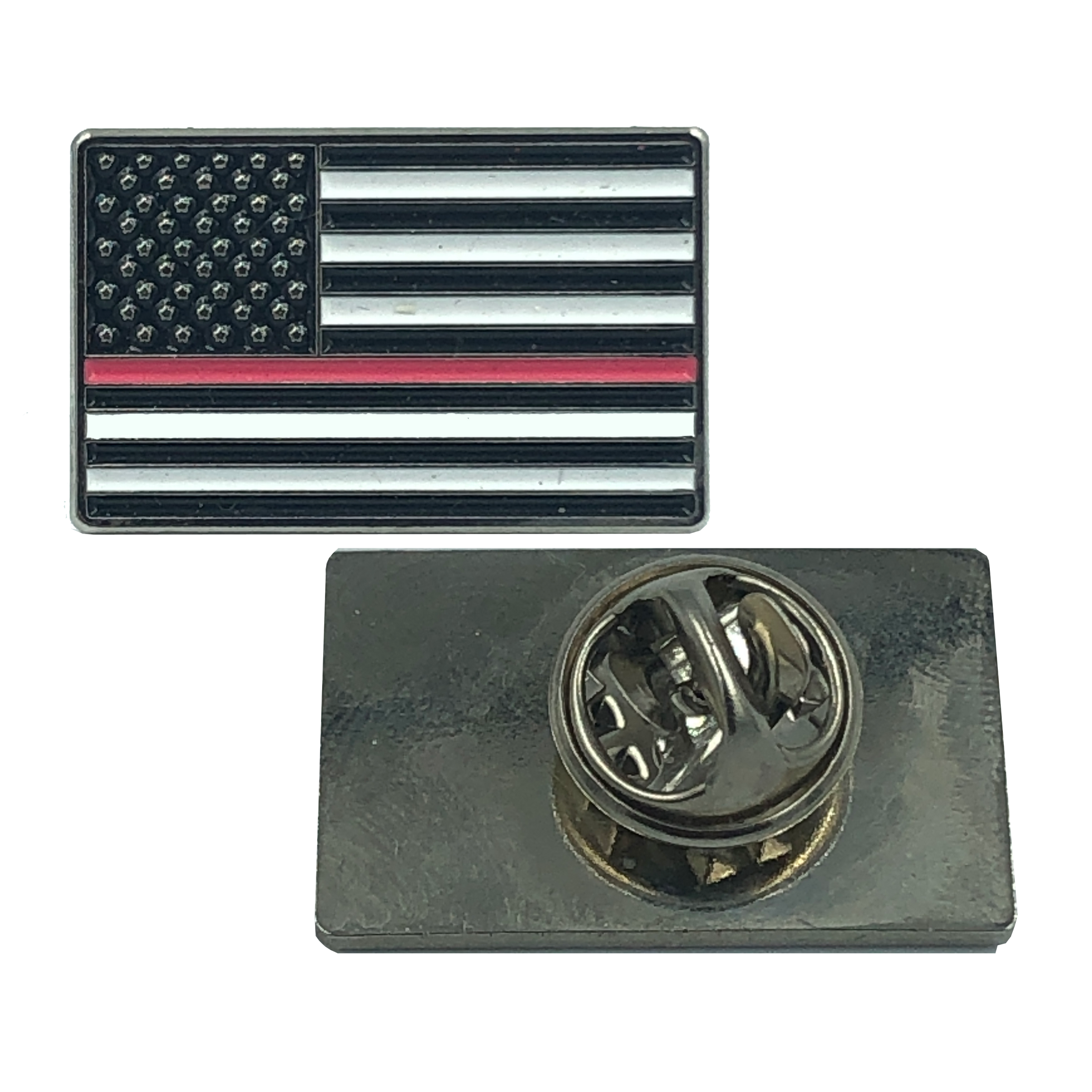 CL6-03 PINK Line Flag Pin: Breast Cancer Awareness Police Uniform Thin Pink Line
