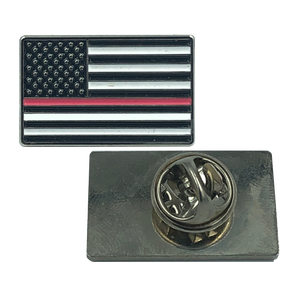 CL6-03 PINK Line Flag Pin: Breast Cancer Awareness Police Uniform Thin Pink Line