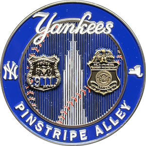 GL3-012 CBP and NYPD Yankees themed 9/11 Pinstripe Alley CBPO Police Officer challenge coin