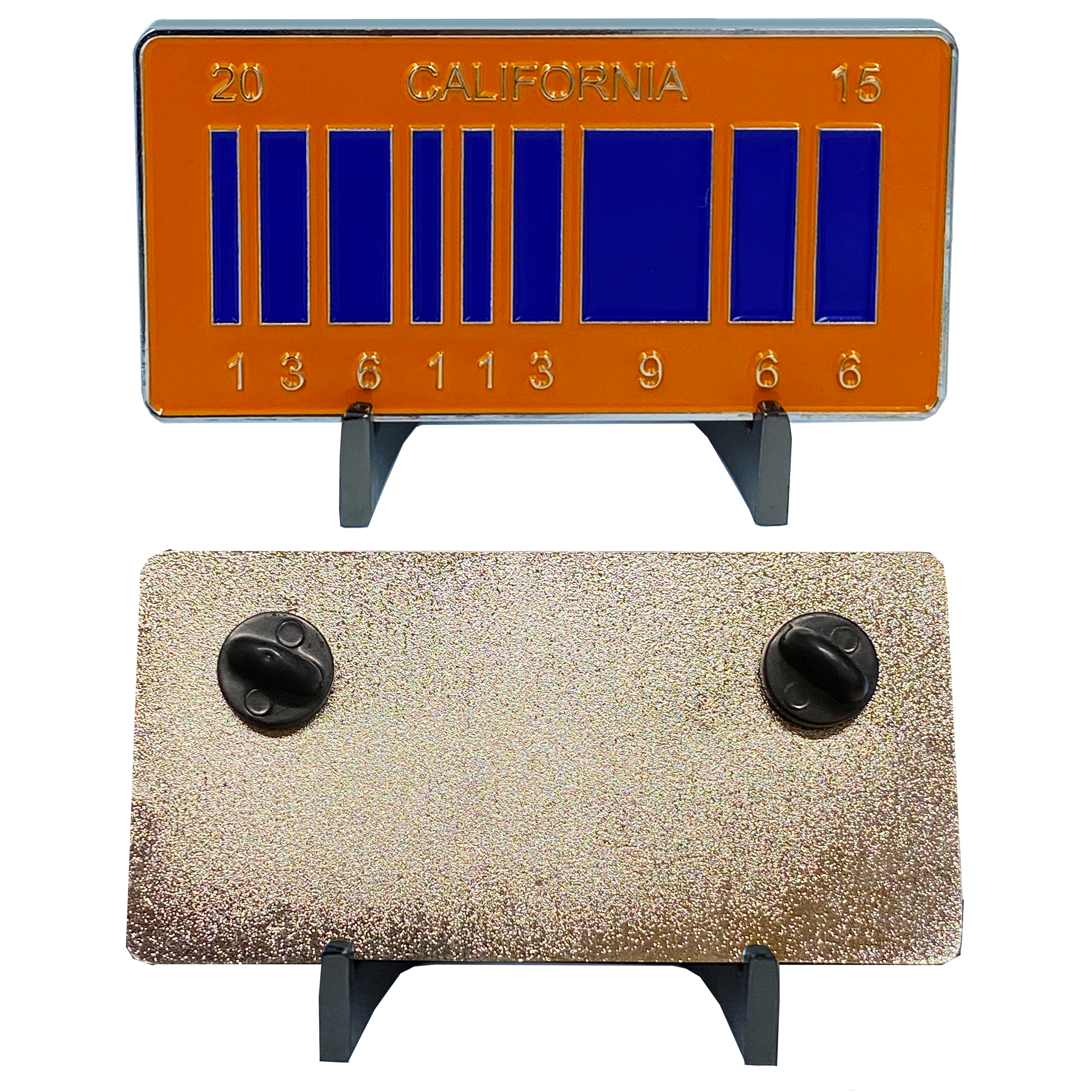 MM-011 Back to the Future inspired 2015 OUTATIME Delorean California License Plate Pin