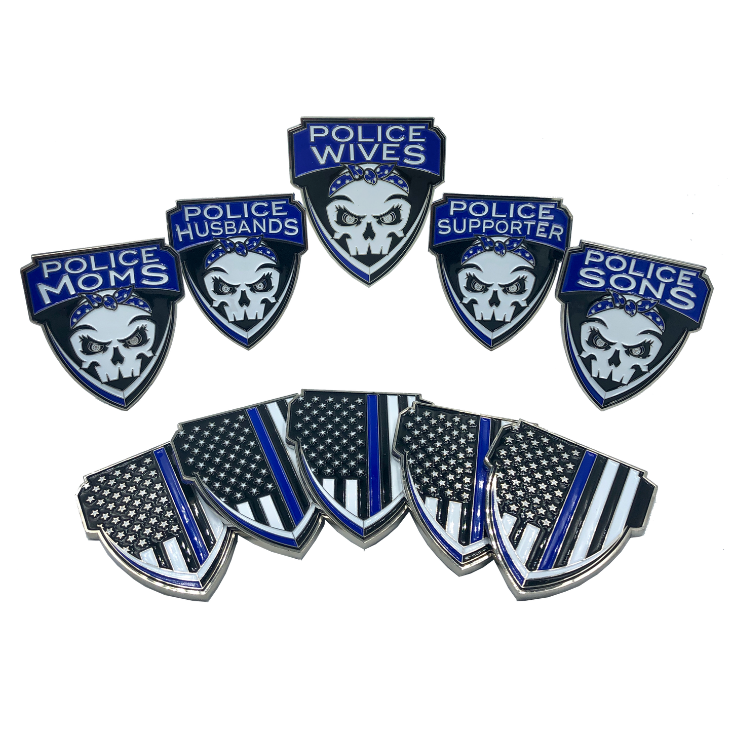 E-006 Police Wives Thin Blue Line Challenge Coin Supporter wife