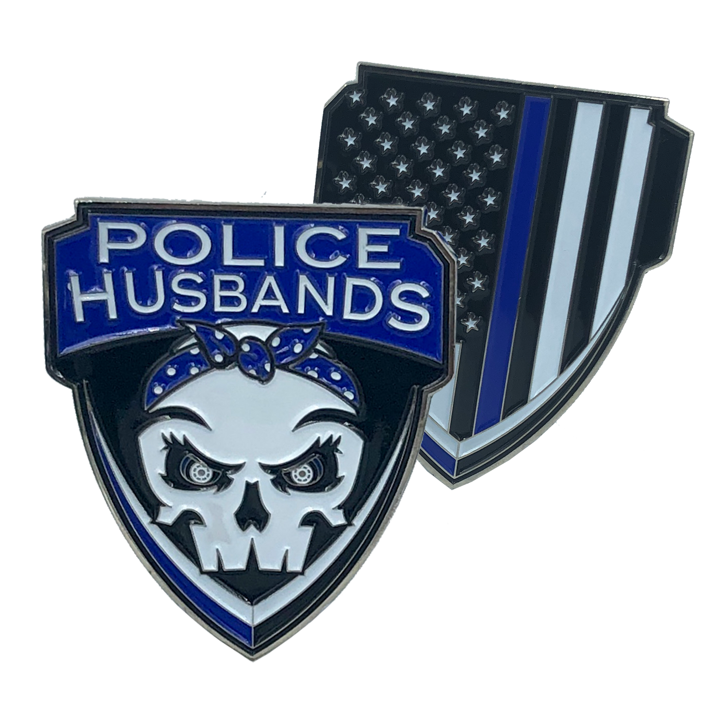 E-004 Police Husbands Thin Blue Line Challenge Coin Supporter