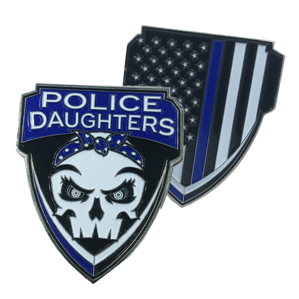 E-007 Police Daughters Thin Blue Line Challenge Coin Supporter