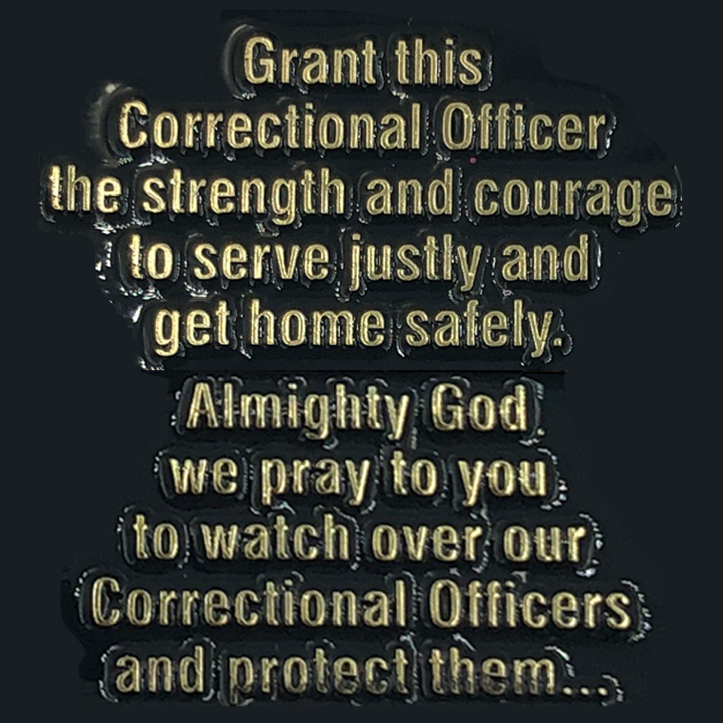 Correctional Officer Thin Gray Line Prayer Challenge Coin CO Corrections Prison Jail EL10-009