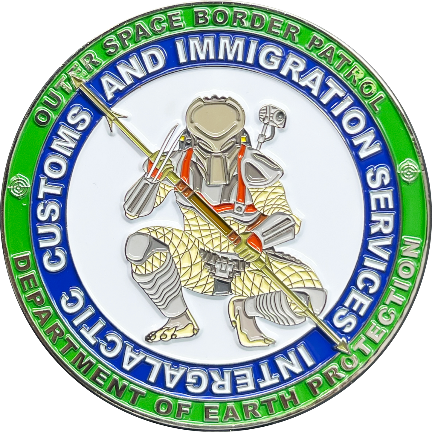 BL14-009 Illegal Space Aliens Predator Outer Space Border Patrol Intergalactic Customs and Immigration Challenge Coin