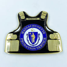 CL-AA Massachusetts Probation LEO Thin Blue Line Police Body Armor State Flag Challenge Coins