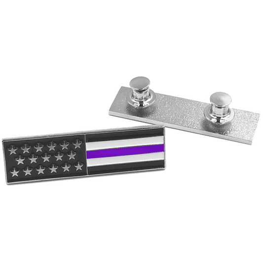DD-008 Thin Purple Line U.S. Flag Commendation Bar Pin SECURITY OFFICER Enforcement Guard Thin Purple Line uniform