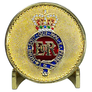 BL8-010 Queen Elizabeth 24KT Gold Plated Challenge Coin UK Queen's Guard Grenadier Guards Buckingham Palace