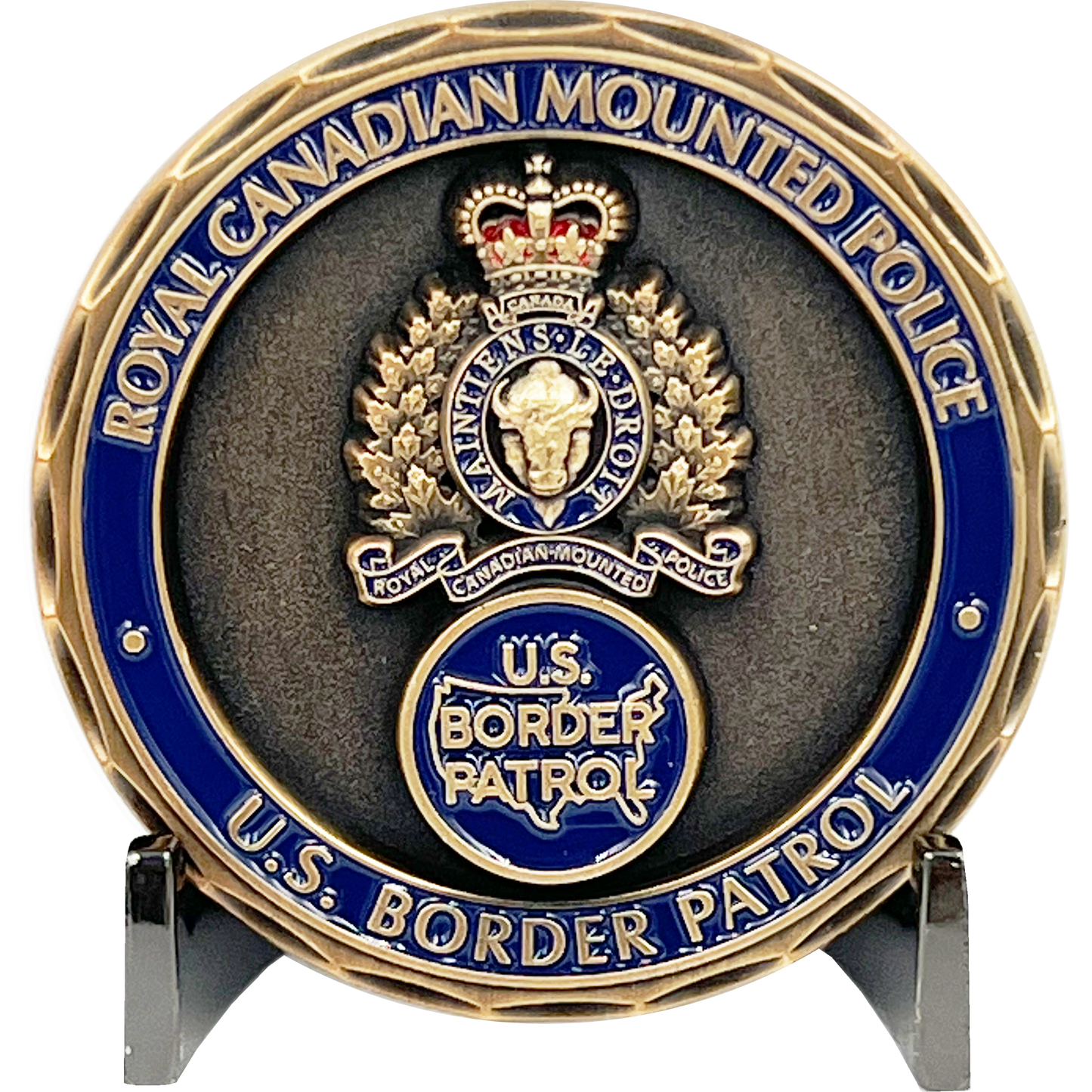 BL4-021 RCMP Challenge Coin Royal Canadian Mounted Police CBP Border Patrol Agent Canada CBSA