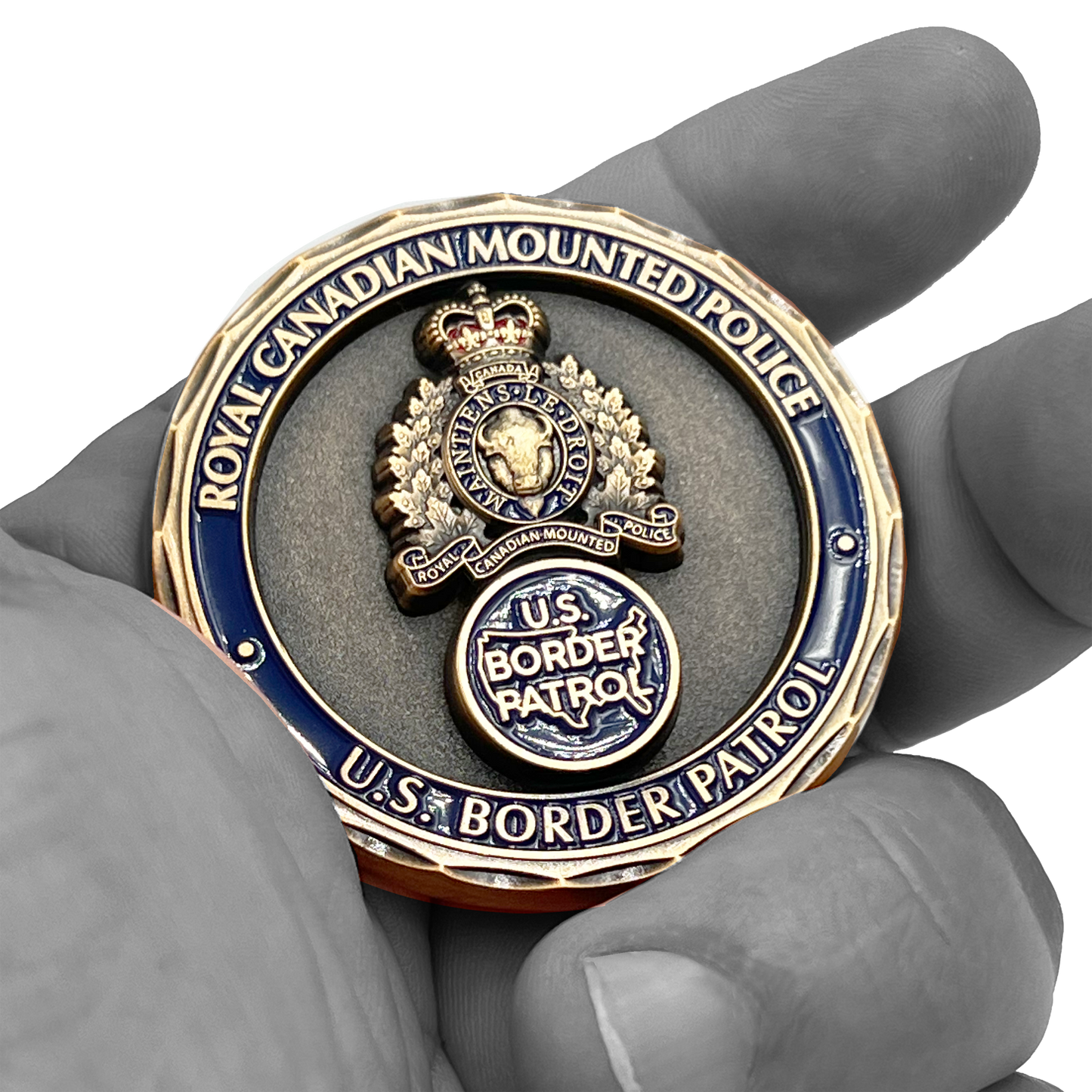 BL4-021 RCMP Challenge Coin Royal Canadian Mounted Police CBP Border Patrol Agent Canada CBSA