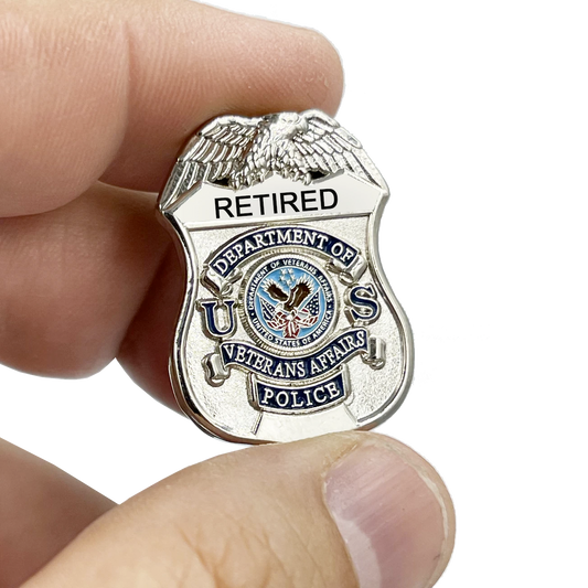BL7-018 VA Veterans Affairs Police Officer RETIRED Administration shield lapel pin