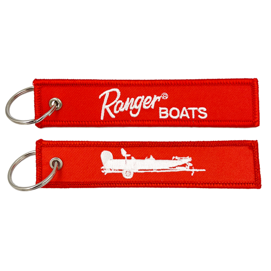 EL11-022 Ranger Keychain Bass Boat Boats or Luggage Tag or zipper pull Fishing Angler Spirit