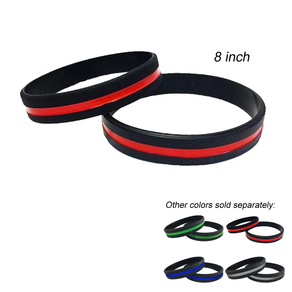 Thin Red Line Fire Fighter Silicon Bracelet (RED) Firefighter fire department fire rescue