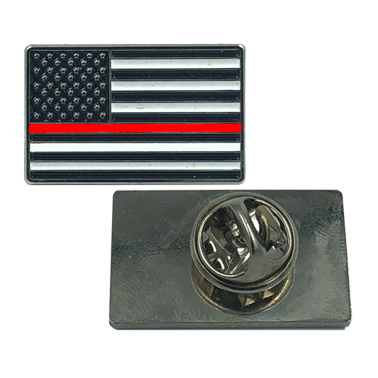 Thin RED Line Flag Pin: FIRE FIGHTER and FIRE RESCUE