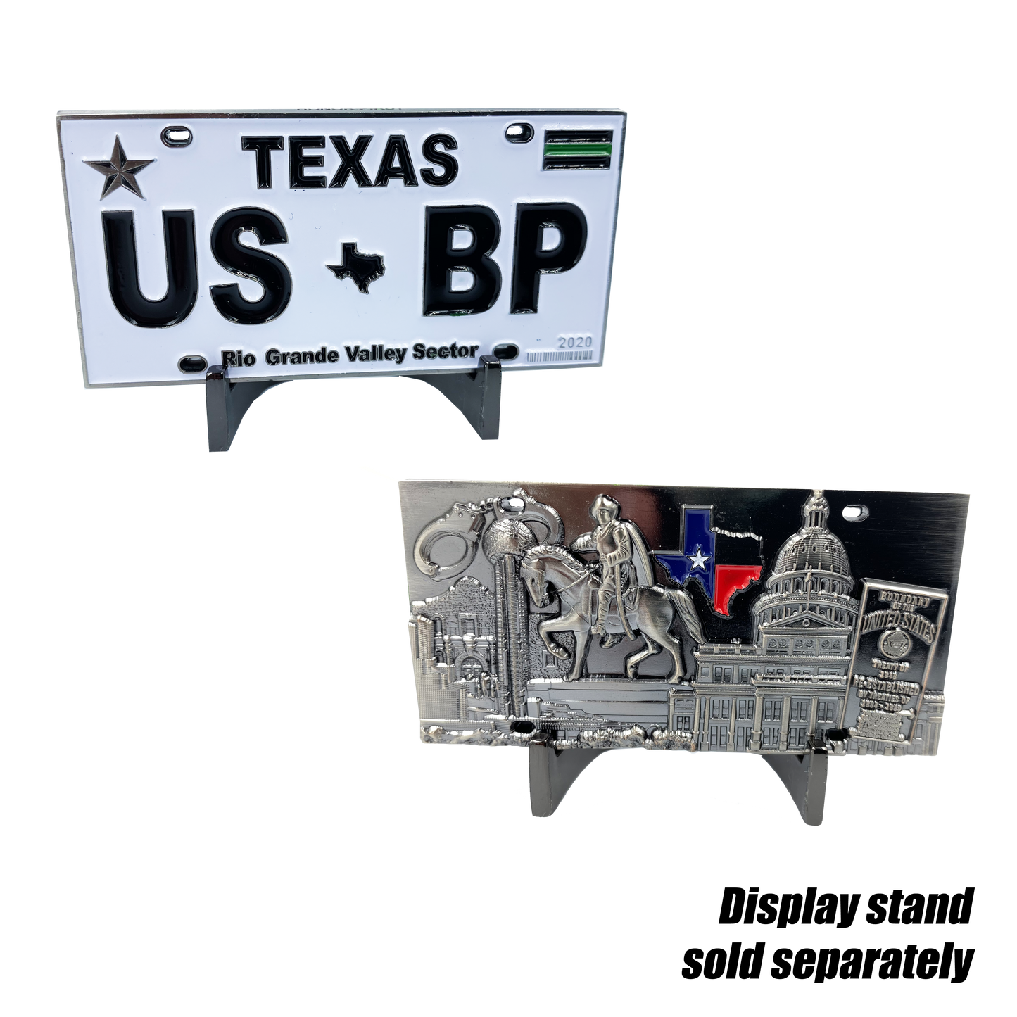 B-005 Border Patrol Rio Grande Valley Sector Texas License Plate Thin Green Line Challenge Coin CBP
