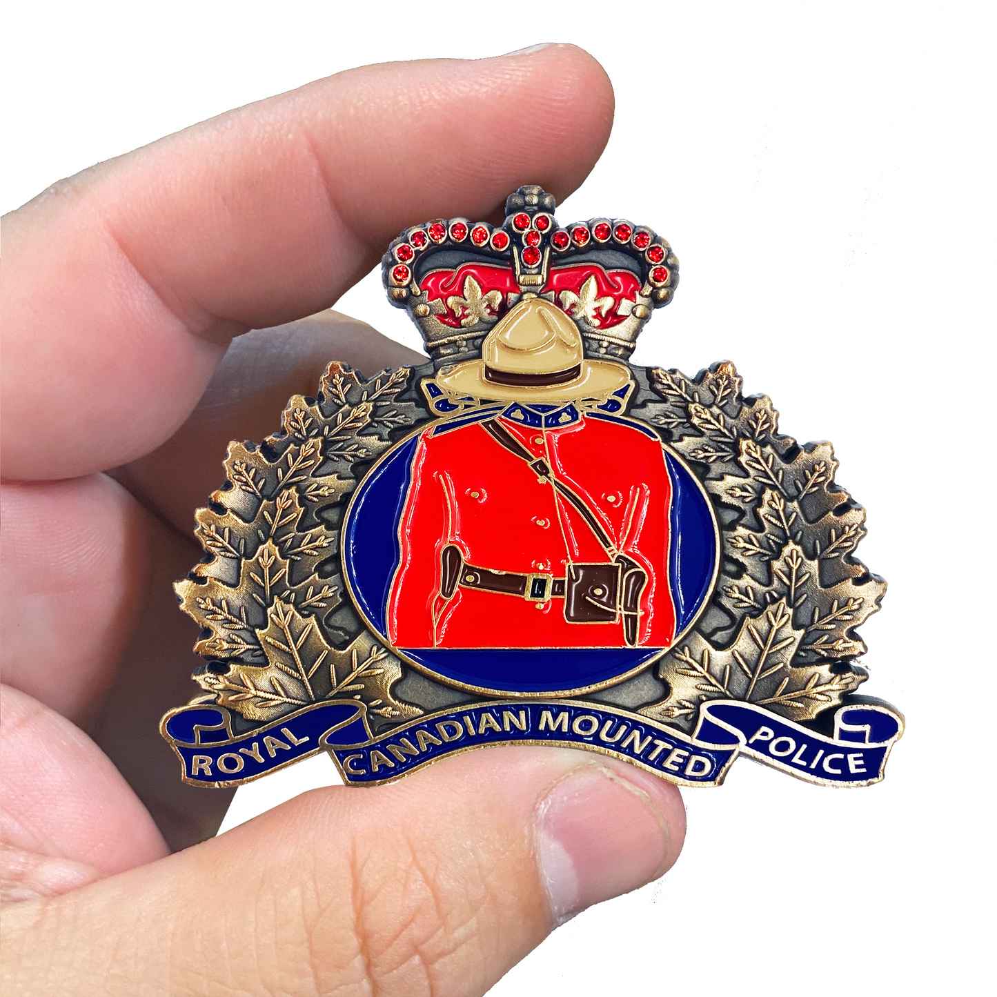 DL1-07 Royal Canadian Mounted Police Challenge Coin RCMP 2.5 inch Canada challenge coin with 18 red rhinestone crystals