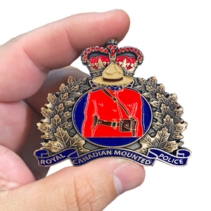 DL1-07 Royal Canadian Mounted Police Challenge Coin RCMP 2.5 inch Canada challenge coin with 18 red rhinestone crystals