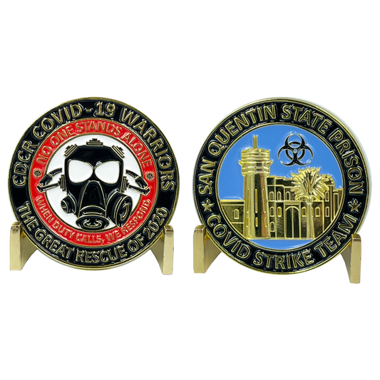 EL8-05 CDCR San Quentin State Prison California Correctional Officer CO Corrections Strike Team Thin Gray Line Challenge Coin