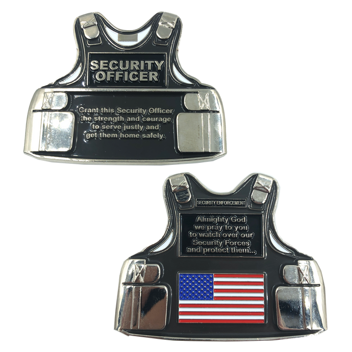 F-004 SECURITY OFFICER Challenge Coin Security Enforcement Guard Forces Prayer
