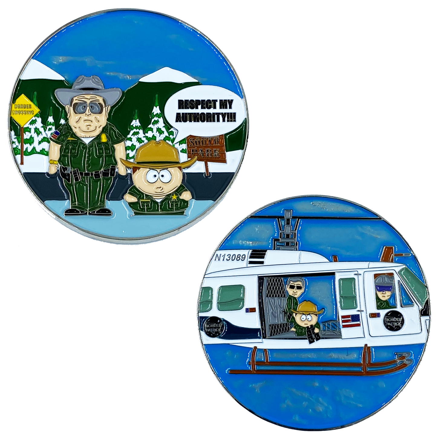 BB-017 Border Patrol South Park Parody Challenge Coin Police Air and Marine Respect My Authority