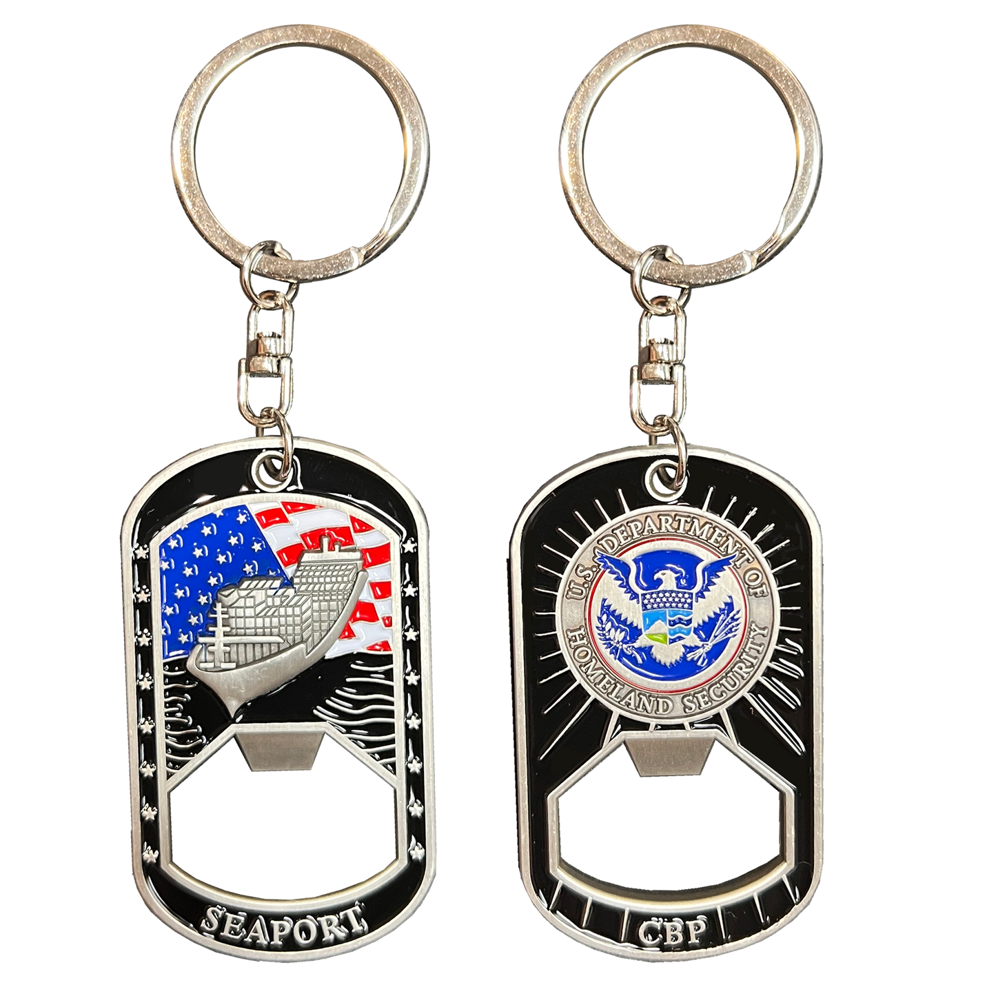 GL9-008 CBP Officer OFO Seaport A-TCET Trade Cruise Ship Passenger Challenge Coin Keychain Bottle Opener