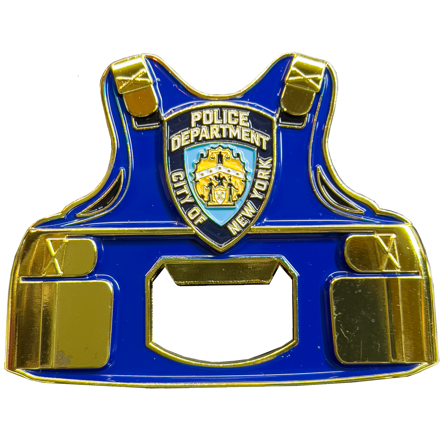 GL09-002 NYPD New York City Police Sergeant SGT Bottle Opener Challenge Coin