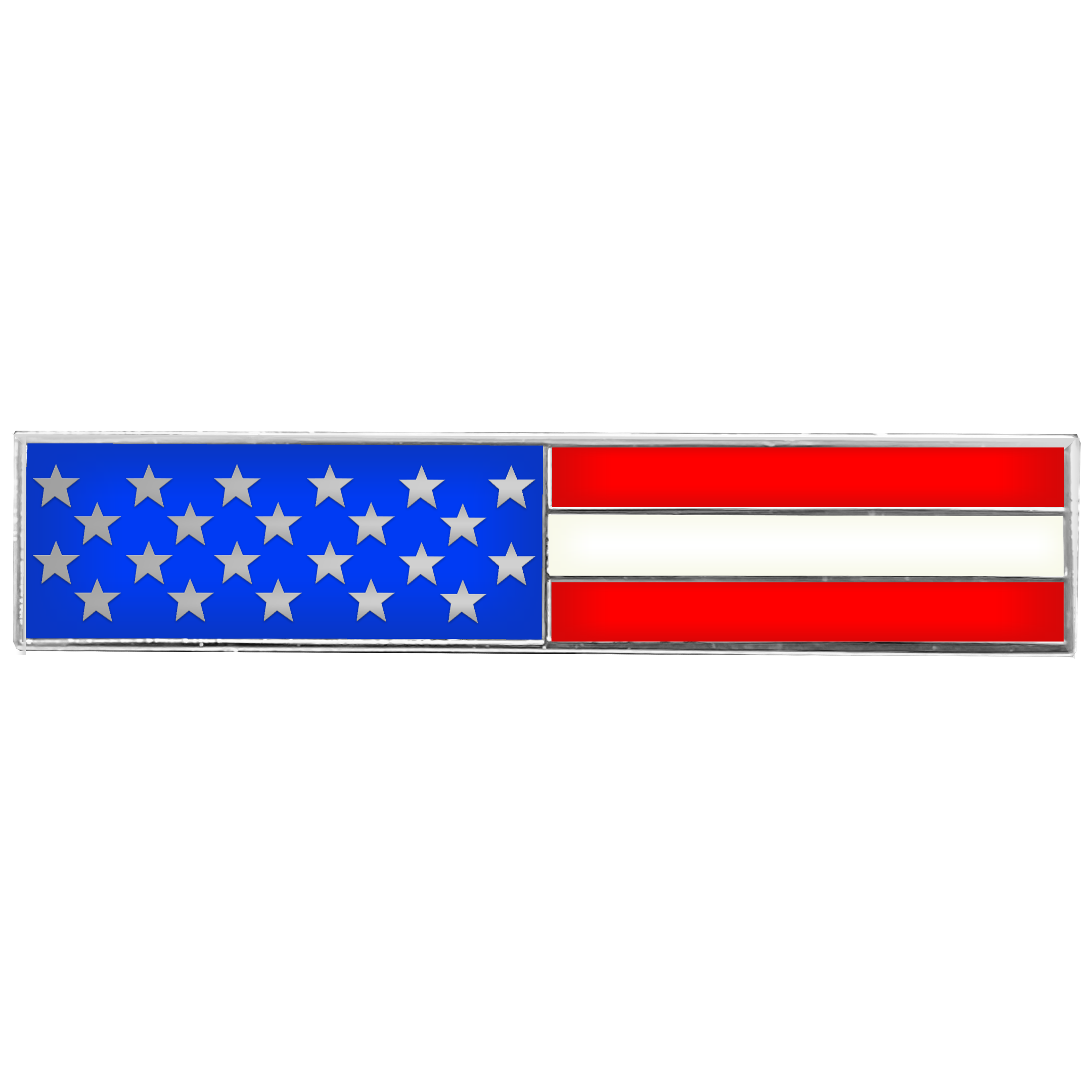 EL7-021 Silver US Flag Metal and Cloisonné Citation Commendation Bar Pin Police CBP Border Patrol LAPD NYPD Chicago Boston Baltimore