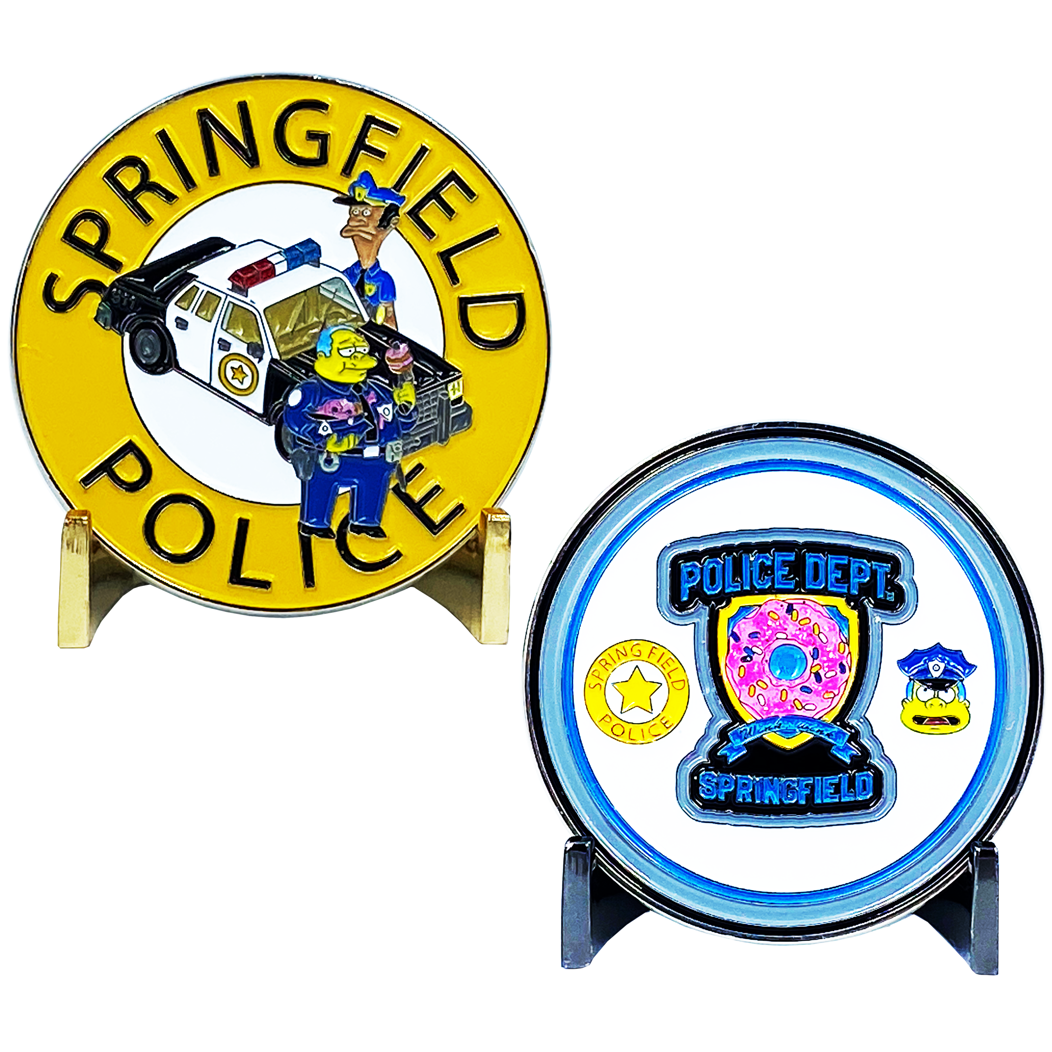 DL3-02 inspired by Simpsons: Springfield Police Department Wink Wink Donut Challenge Coin