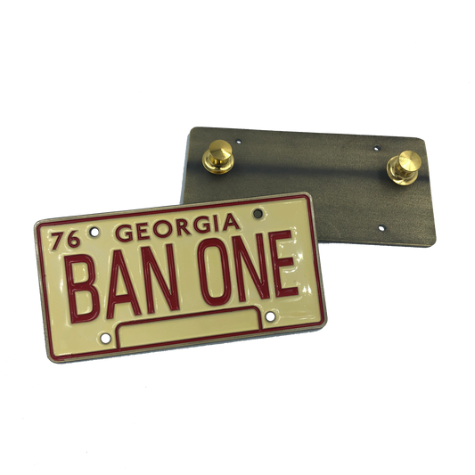 FF-017 Smokey and the Bandit License Plate Pin BAN ONE Georgia