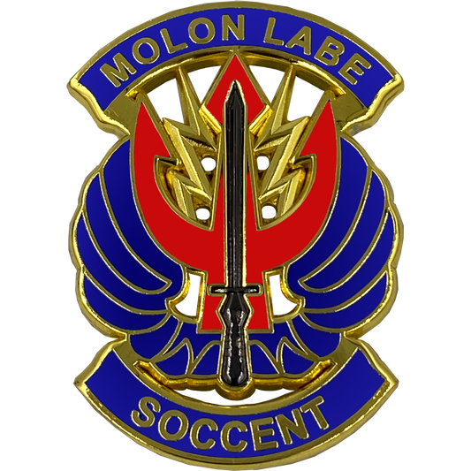 DL2-12 MOLON LABE SOCCENT Pin with dual pin posts Army Navy Air Force Marines Special Operations Command Central SOCum