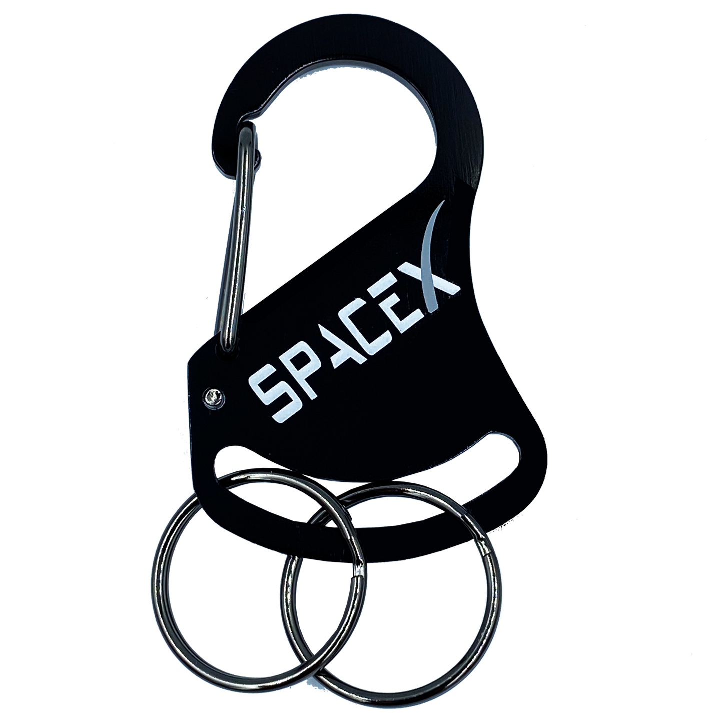 DL8-10 SpaceX Carabiner Keychains with 2 key rings great gift for Tesla owners