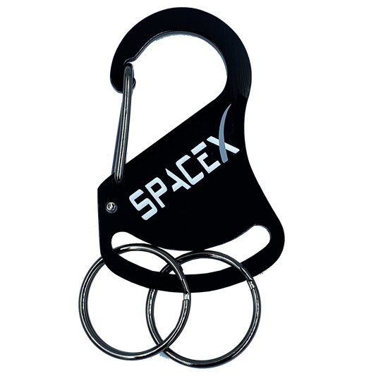 DL8-10 SpaceX Carabiner Keychains with 2 key rings great gift for Tesla owners