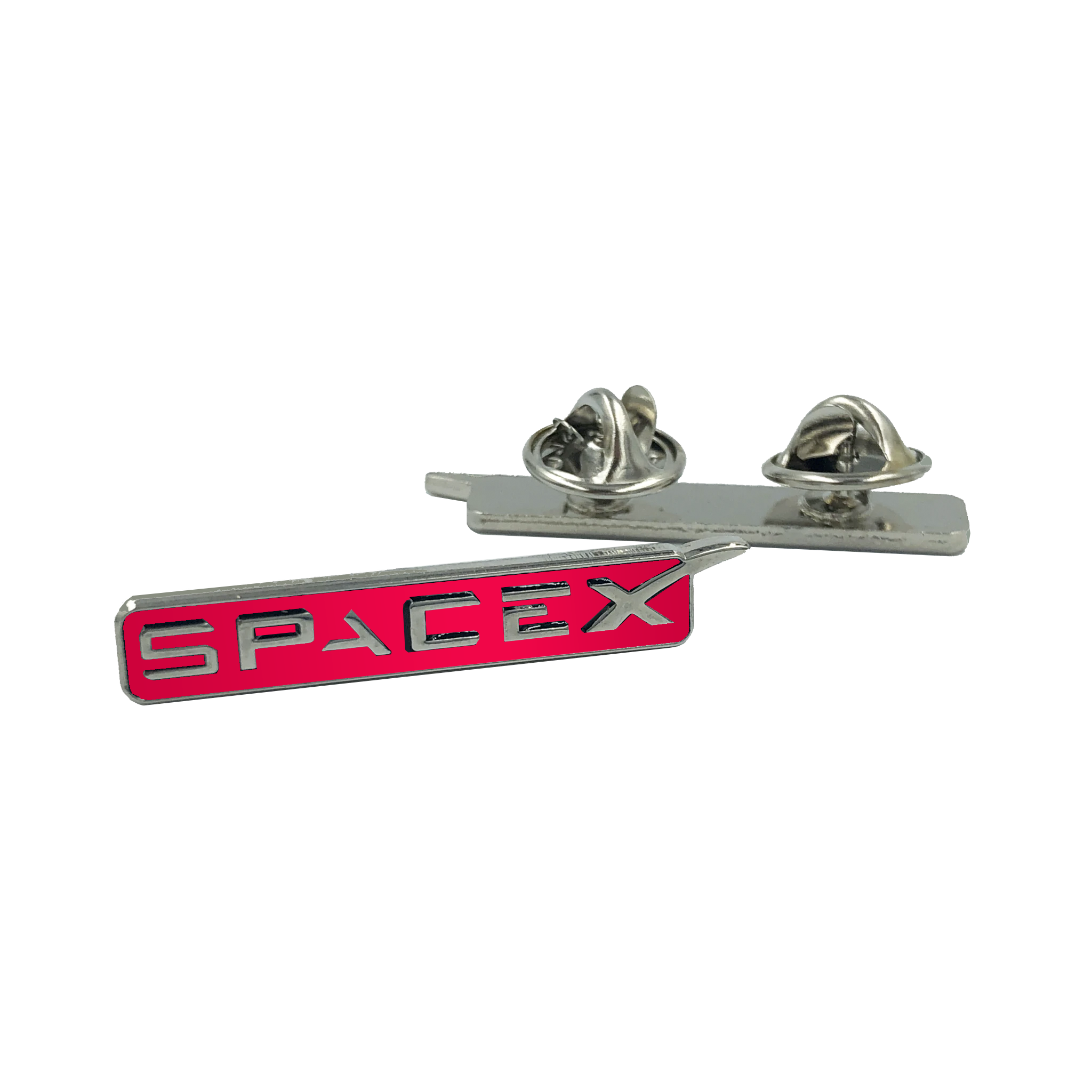 EL2-013 SpaceX pin Space X dual pin back red lapel pin