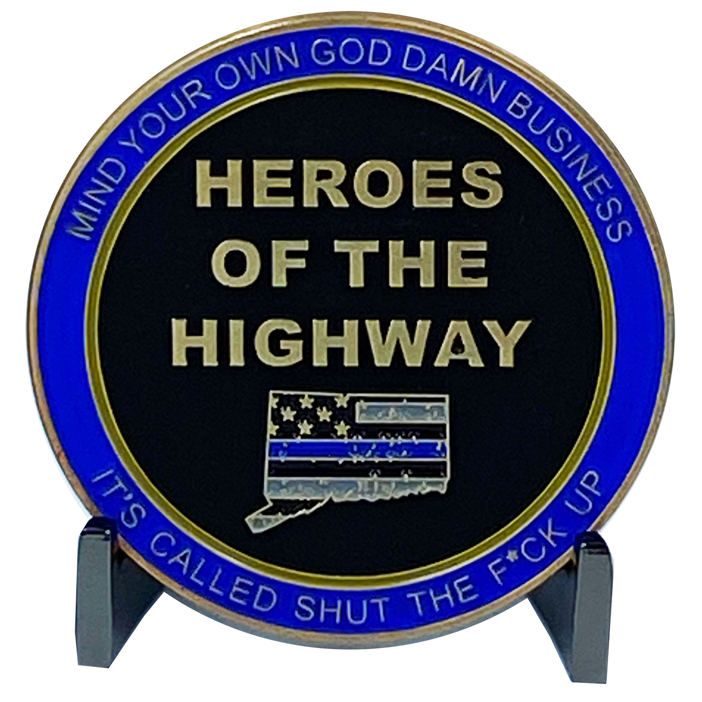 EL6-012 Heroes of the Highway Version 4 Heat Seeker Edition "Late for your Job at Nasa" CSP Challenge Coin inspired by Connecticut State Police CT Trooper Matthew Spina
