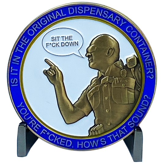 DL1-16 new Version 2 Dispensary Container CSP Challenge Coin inspired by Connecticut State Police CT Trooper Matthew Spina