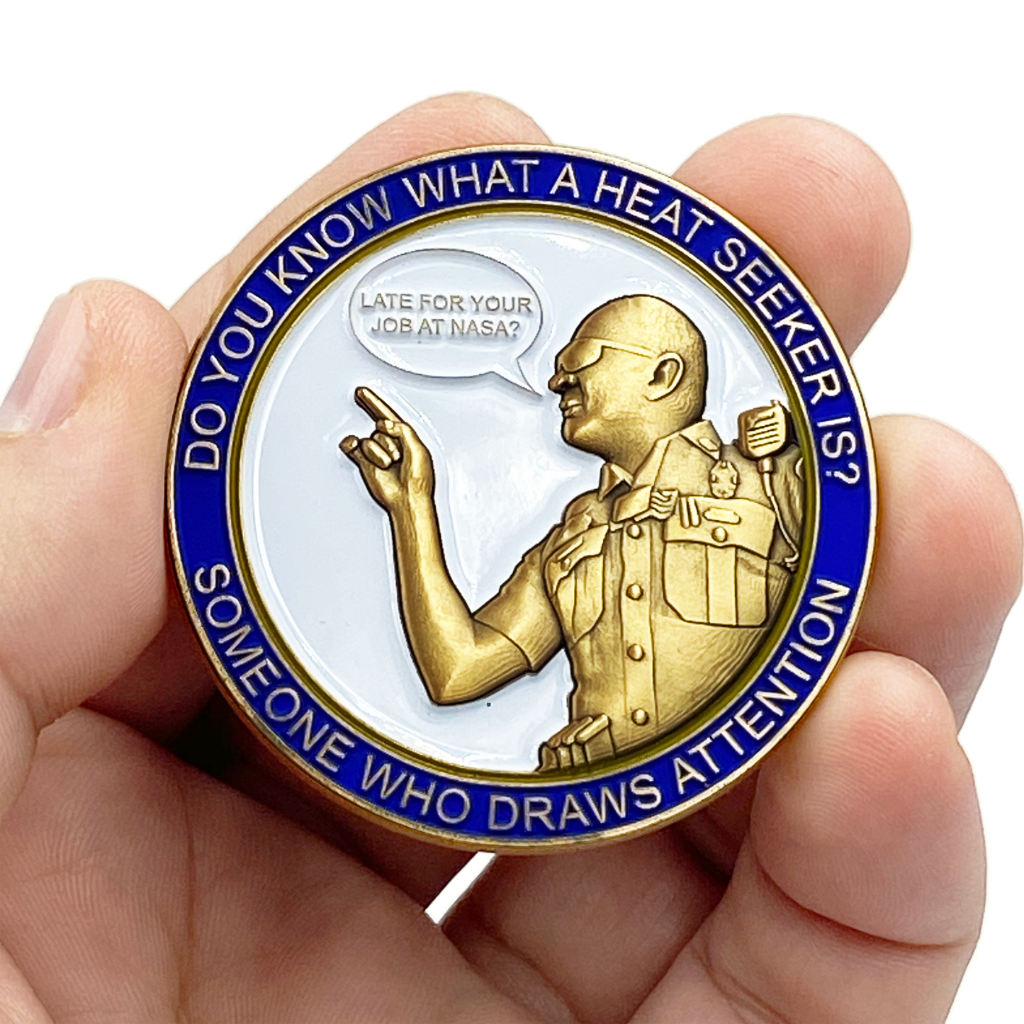 EL6-012 Heroes of the Highway Version 4 Heat Seeker Edition "Late for your Job at Nasa" CSP Challenge Coin inspired by Connecticut State Police CT Trooper Matthew Spina