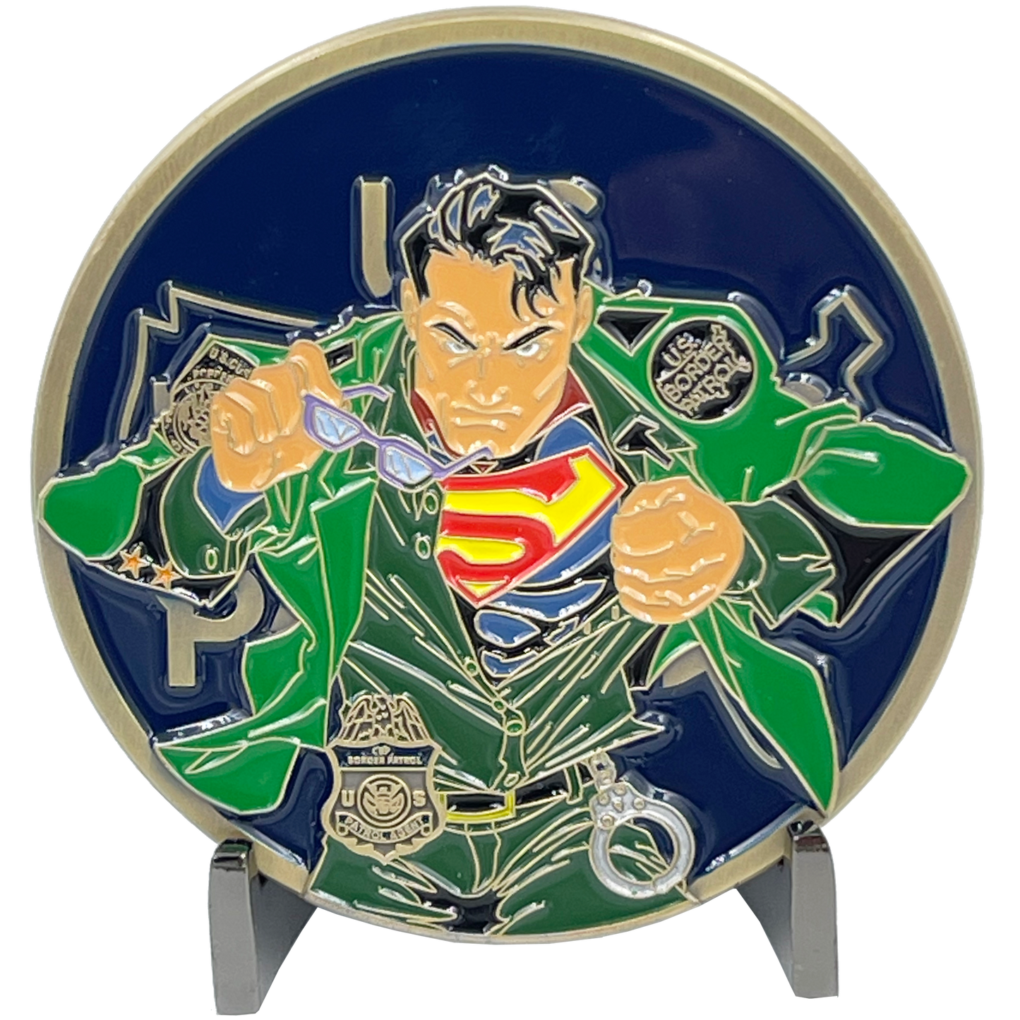 BL6-010 CBP Officer and Border Patrol Agent of Steel inspired by Super Man CBPO BPA Police Federal Agent Challenge Coin