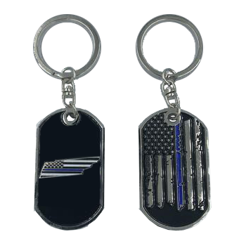 HH-004 Tennessee Thin Blue Line Challenge Coin Dog Tag Keychain Police Law Enforcement