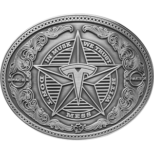 GL10-008 Don't Mess with Tesla Giga In Elon Musk We Trust SpaceX Texas Style Western Belt Buckle