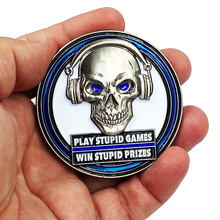 DL5-04 Just the Tip I Promise Play Stupid Games Win Stupid Prizes 2A Firearms Instructor Police Military 2A Thin Blue Line Challenge Coin