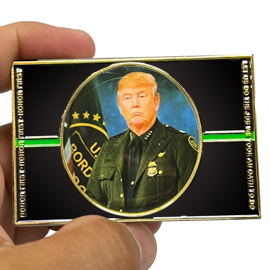 EL13-013 Donald J. Trump 2024 BPAs for Trump MAGA CBP Border Patrol Parody Challenge Coin