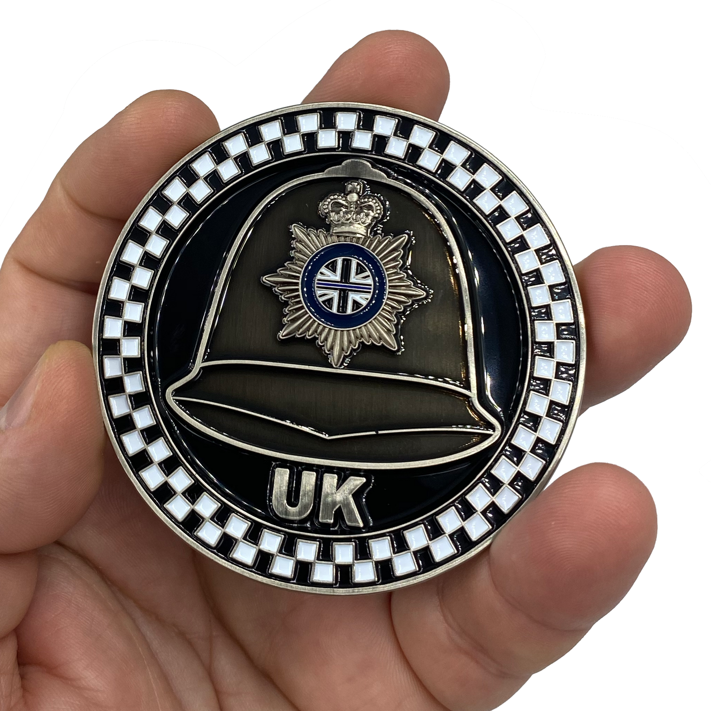 EE-006 UK British Thin Blue Line England Great Britain London Police Challenge Coin hat British Bobby Helmet