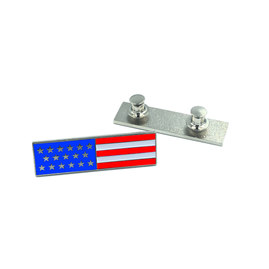 CL7-08 American Flag Commendation Bar Pin Fire Fighter, Police, Military red, white, and blue
