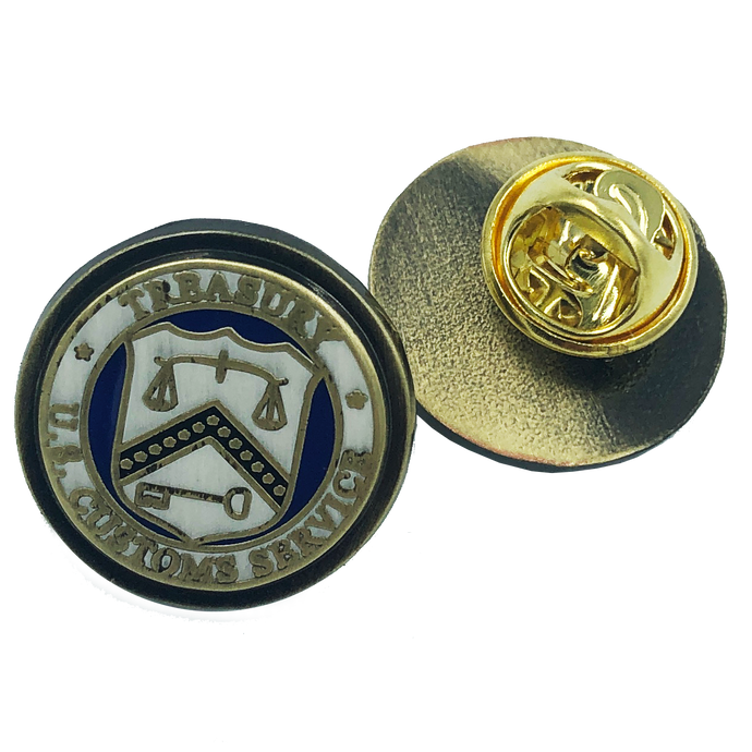 L-33 vintage style Legacy U.S. Customs lapel pin or tie tack USCS Special Agent Inspector Treasury