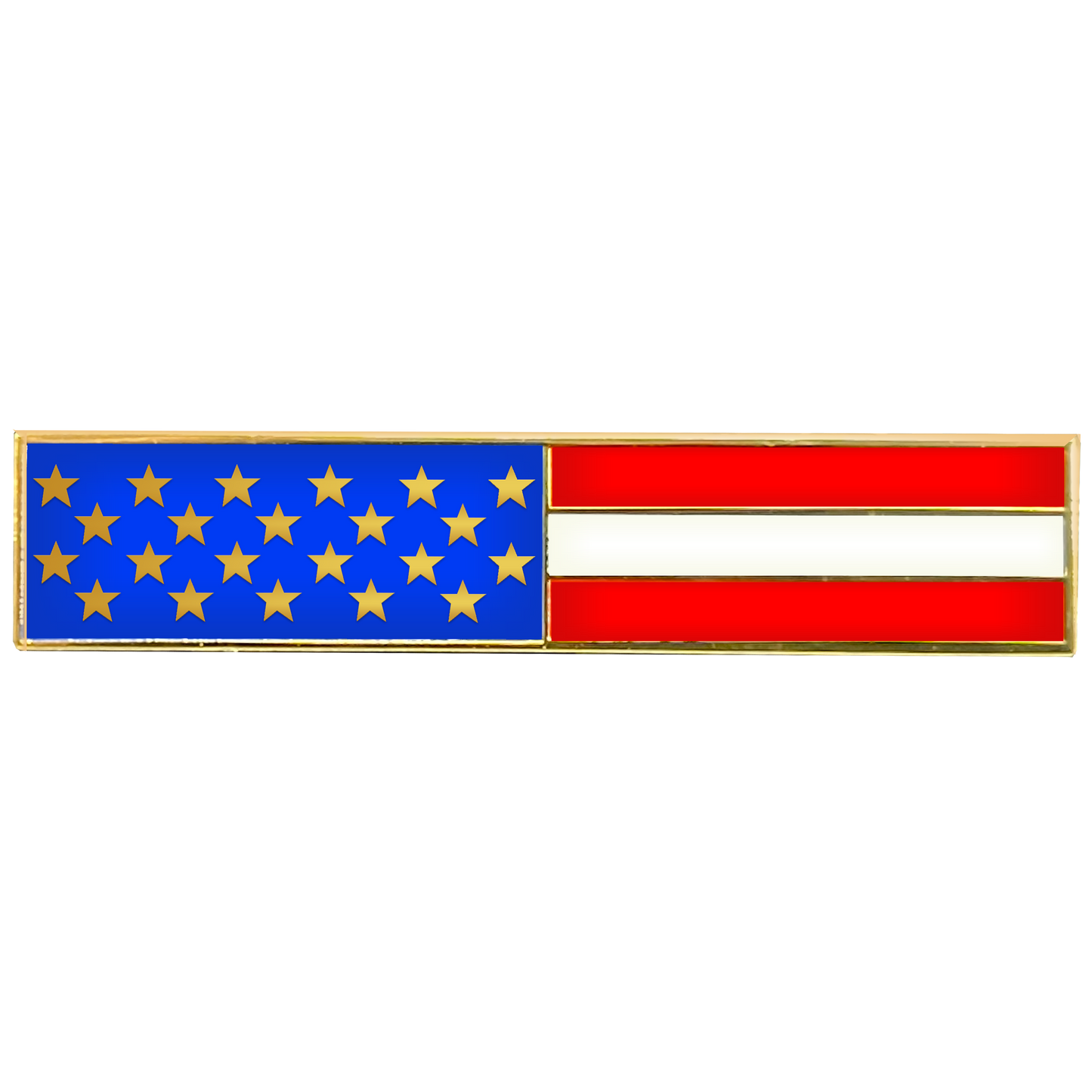 EL6-021 Gold US Flag Metal and Cloisonné Citation Commendation Bar Pin Police CBP Border Patrol LAPD NYPD Chicago Boston Baltimore