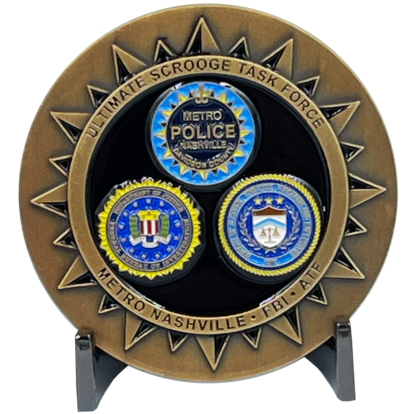 EL8-007 Ultimate Scrooge Task Force FBI ATF Special Agent Metro Nashville Police Department Challenge Coin RV Explosion 2020